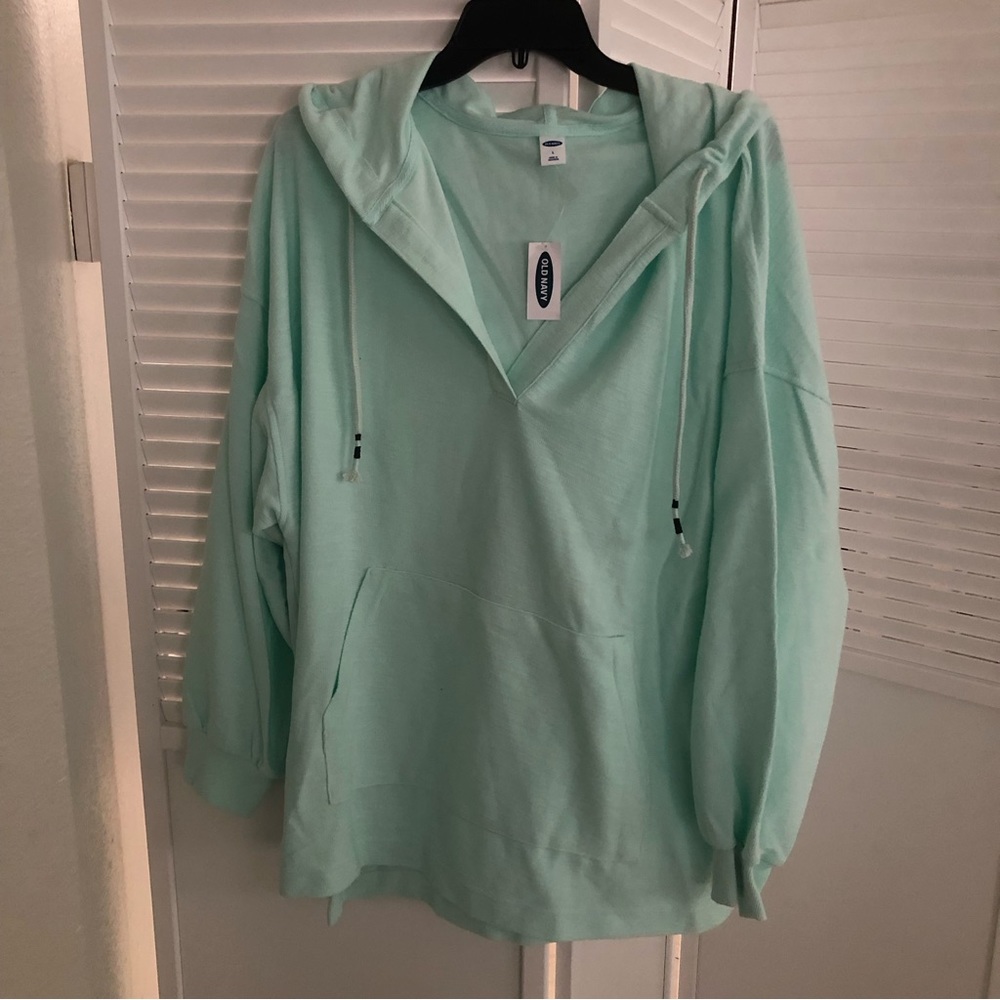 Old Navy Mint Green Hooded Pullover Sweatshirt